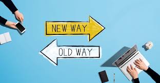 Images Show Two Directional Arrows One New Way And One Old Way