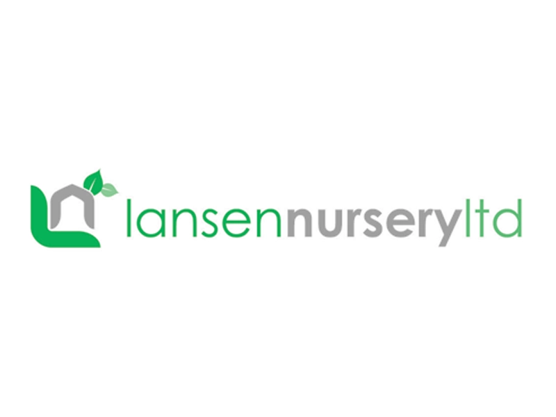 Green and grey Lansen Nursery logo on a clear background