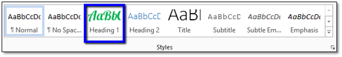 Microsoft Word Style Group on Ribbon