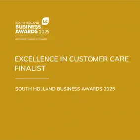 Excellence in customer care award SHBA gold background image