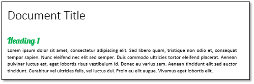 Microsoft Word Document Heading Format