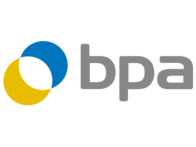Yellow, blue and Green British Pipeline Agency logo on a clear background