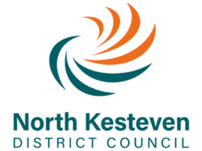 North Kesteven district council logo in green and orange on a clear background