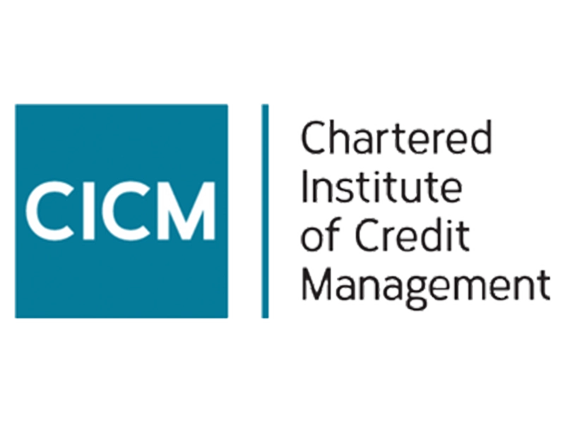Blue CICM logo on a clear background