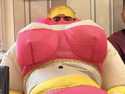 Mark enjoying fancy dress