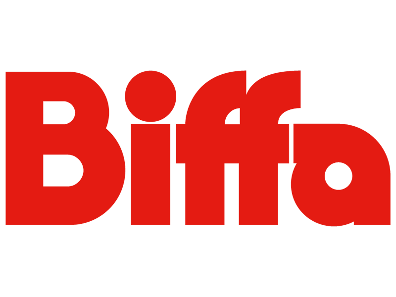 Red Biffa logo on a clear background