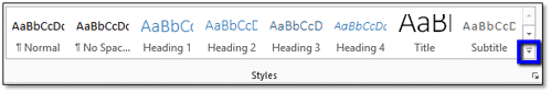 Word styles ribbon